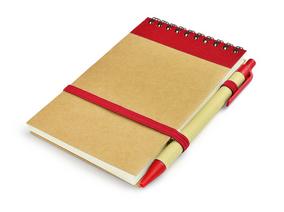 Notizbuch mit Kugelschreiber MILO , rot 70 Blatt