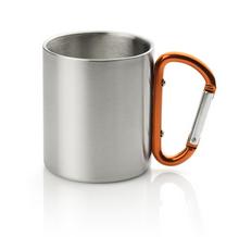 Becher mit karabiner orange