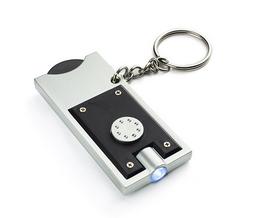 Schlüsselanhänger LED mit Münzhalter schwarz