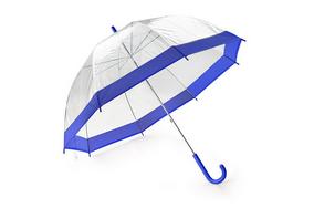 Trensparenter Regenschirm blau