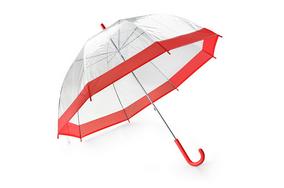 Trensparenter Regenschirm rot