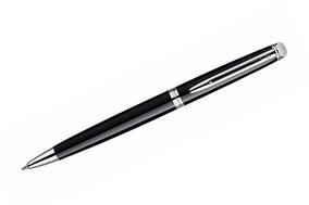 Długopis Waterman HEMISPHERE czarny z wykończeniem w kolorze srebrnym